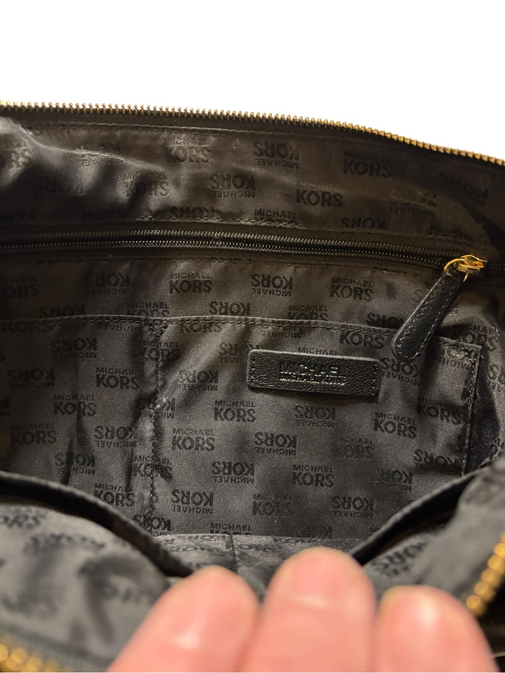 Michael Kors McGraw Black Leather Satchel with Gold Accents - Picture 12 of 12